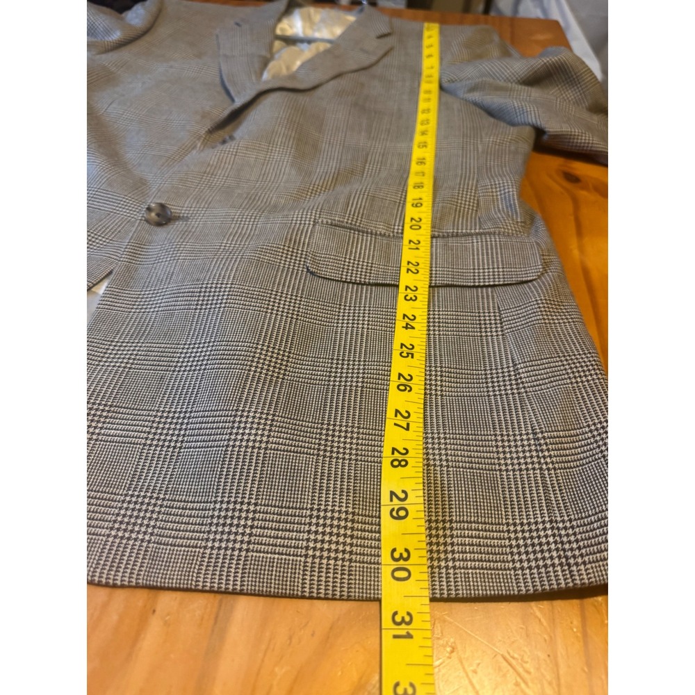 BROOKS BROTHERS Mens Silk‎ Wool Glen Plaid Blazer Sport Coat 44R business Casual - Picture 6 of 11